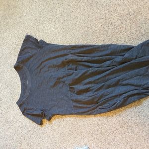 Grey Maxi Dress Short Sleeve with Pockets